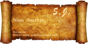 Süss Jusztin névjegykártya